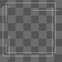 Minimal square png frame, transparent background