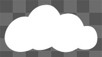 Fluffy cloud shape png sticker, transparent background