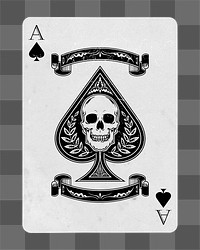 Ace spades skull png sticker, transparent background