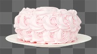 Rose cake png sticker, transparent background