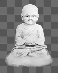 Chinese Buddhist sculpture png sticker, transparent background