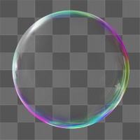 Holographic bubble shape png sticker, 3D rendering graphic, transparent background