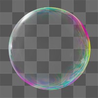 Holographic bubble shape png sticker, 3D rendering graphic, transparent background