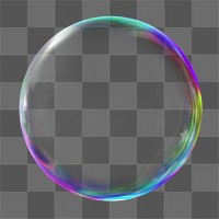 Holographic bubble shape png sticker, 3D rendering graphic, transparent background