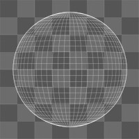 Grid globe png element, transparent background