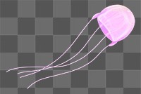 Pink jellyfish png sticker, animal illustration, transparent background