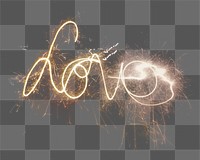 Love sparkler spells png sticker, transparent background