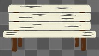 Wooden bench png sticker, transparent background