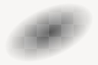 Black gradient png oval, transparent background
