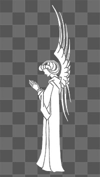 PNG Praying angel illustration transparent background. Remixed by rawpixel.