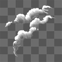 PNG Cloud element, vintage weather illustration, transparent background.  Remixed by rawpixel. 