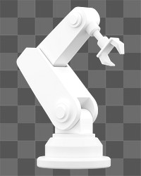 PNG 3D white factory robot, element illustration, transparent background