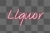 Png liquor neon sign, transparent background