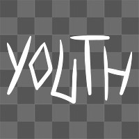 PNG youth word art, young spirit transparent background