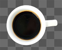 Black coffee png, transparent background