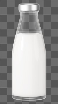 PNG 3D milk bottle, element illustration, transparent background