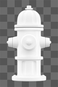 PNG 3D white fire hydrant, element illustration, transparent background