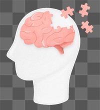 Puzzled human brain png, business graphic, transparent background