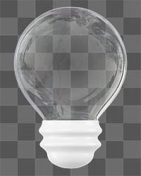 PNG 3D light bulb, element illustration, transparent background