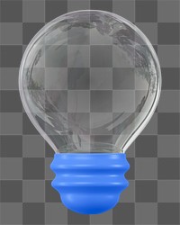 PNG 3D light bulb, element illustration, transparent background