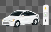 Png car charing environment illustration, transparent background