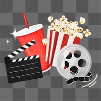 Movie watching png, entertainment illustration, transparent background