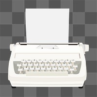 Retro png white typewriter, 