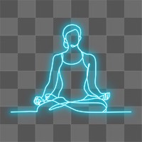 PNG neon blue woman illustration, transparent background