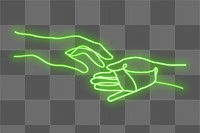 PNG neon green hand illustration, transparent background