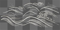 PNG Japanese ocean wave, vintage illustration, transparent background. Remixed by rawpixel.