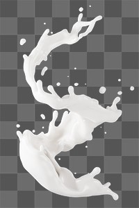 PNG 3D milk splash, element illustration, transparent background