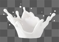 PNG 3D milk splash, element illustration, transparent background