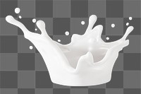 PNG 3D milk splash, element illustration, transparent background