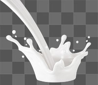 PNG 3D milk splash, element illustration, transparent background