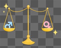 Gender equality png, aesthetic illustration, transparent background