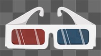 White 3d png movie glasses,  transparent background