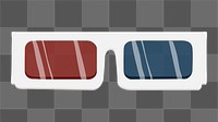 White 3d png movie glasses,  transparent background