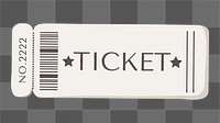 Cute concert ticket png paper illustration, transparent background