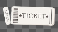 Cute concert ticket png paper illustration, transparent background