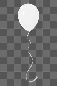 White balloon png,  transparent background