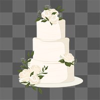 Floral png wedding cake, transparent background