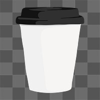 White png takeaway cup, transparent background