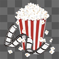 Movie popcorn png snack, transparent background