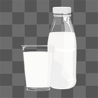 Glass of milk png drink illustration, transparent background