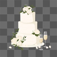 Floral png wedding cake, transparent background