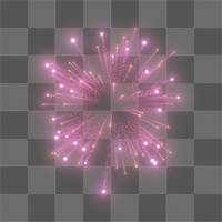 Pink firework png collage element, transparent background