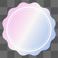 PNG jagged circle, gradient blue and pink pastel badge  transparent background