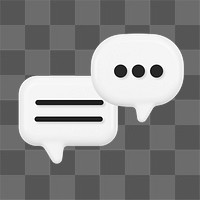 PNG 3D speech bubble, element illustration, transparent background