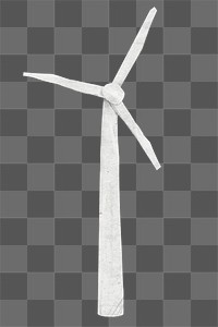 PNG Wind turbine, environment paper craft, transparent background