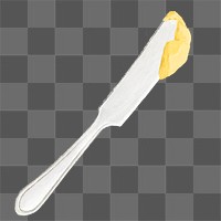 Butter knife png, cutlery illustration, transparent background